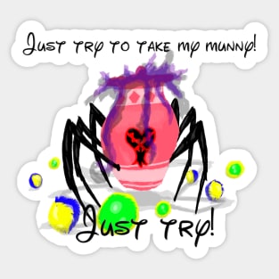 Decorated Pot Spider Sticker